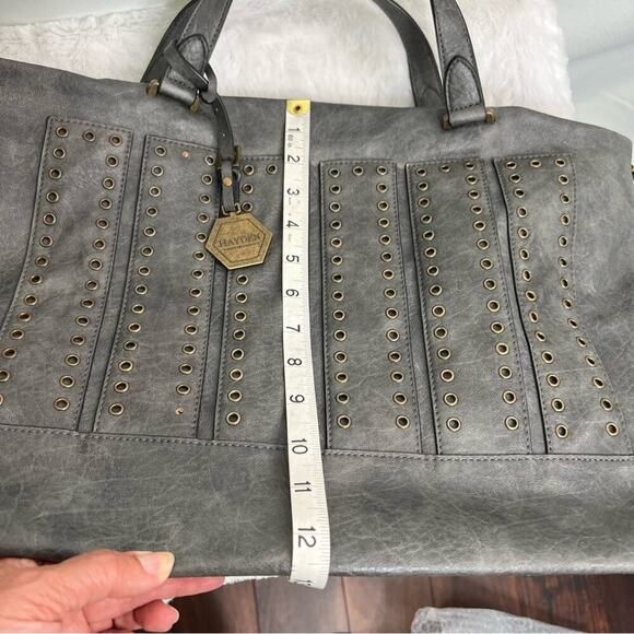 Hayden Harnett Grey Tote Satchel Handbag - Picture 6 of 14
